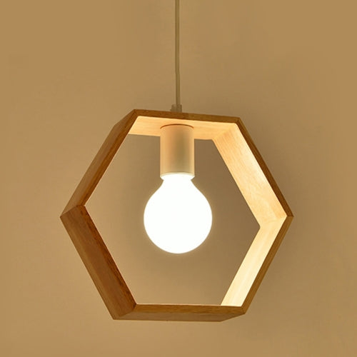 YWXLight Home Decoration Personality Creative Simple Solid Wood Geometric Pendant Lights (Hexagon)