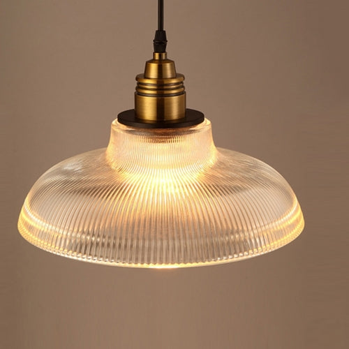YWXLight Modern Hanging Lamp Glass Stripe Pot LED Pendant Light with E27 Edison Bulb (Transparent)