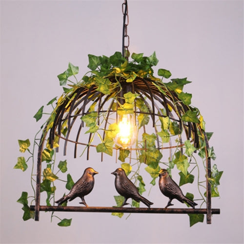 YWXLight Modern Personality Creative Bird Cage Simulation Plant Pendant Lights