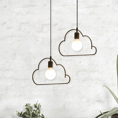 YWXLight Pendant Lights Black White Iron Art Cloud Hanging Lamp with E27 Bulb (Black)