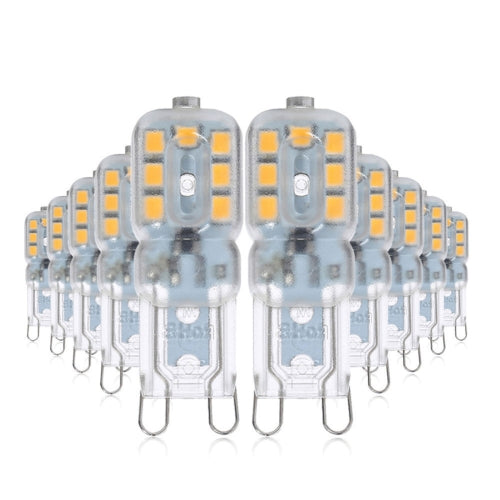 10PCS YWXLight G9 14LEDs 4W 2835SMD Dimmable Transparent Peanut Lamp (Color:110V Size:Warm White)