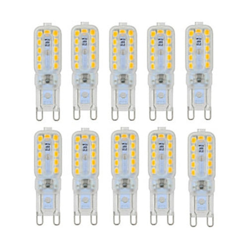 10PCS YWXLight AC 110-130V AC 220-240V G9 22LEDs 5W 2835SMD Dimmable Transparent Peanut Lamp (Color:110V Size:Warm White)