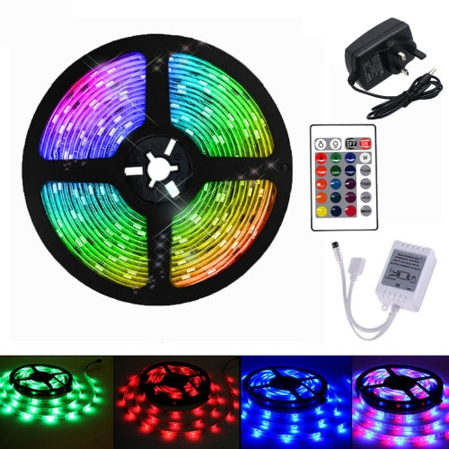 YWXLight UK plug 5M 2835SMD No Waterproof Light With 24 Key Remote Control RGB LED Light Strip