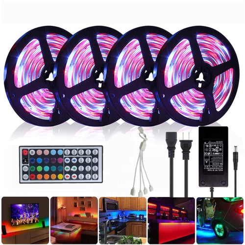 YWXLight 5M RGB LED Strip DC 12V SMD 2835 Non-Waterproof Flexible LED Light Tape Ribbon, 44-keys Remote Control