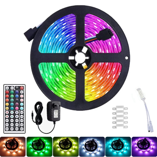 YWXLLight US Plug 5M 2835 SMD Waterproof Light With 44 Key Remote Control Plug Accessories RGB LED Light Strip