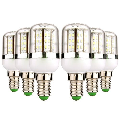 6 PCS YWXLight E14 5W 48LED 3014SMD 400-500LM LED Corn Lights Light Bulb, AC/DC 12-24V (Warm White)