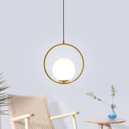 YWXLight Creative Ring Chandelier Living Room Dining Room Bedroom Glass Ball Chandelier (Cool White)