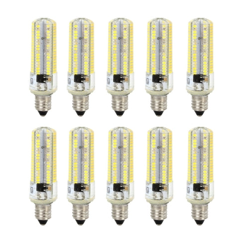 10 PCS E11 7W 152 LEDs 3014 SMD 600-700 LM Cold White Dimmable Silicone LED Corn Bulbs, AC 220V