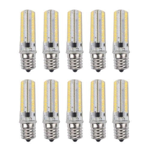 10 PCS E17 7W 152 LEDs 3014 SMD 600-700 LM Warm White Dimmable Silicone LED Corn Bulbs, AC 220V