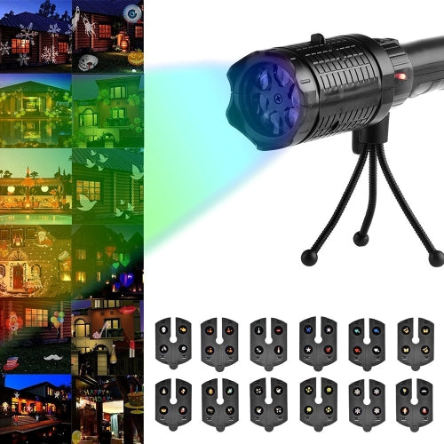YWXLight Outdoor Projection Lamp 12 Card Christmas Party Lights Laser Snow Light