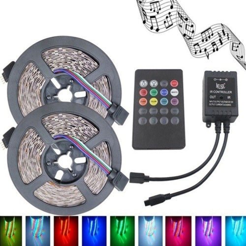 YWXLight 10m 24W 600 LEDs SMD 3528 RGB Flexible Music LED Strip Lamp, DC 12V