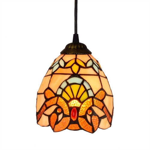 YWXLight 6 inch Colored Glass Pendant Light Ceiling Hanging Lamp