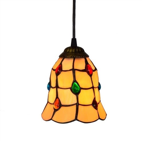 YWXLight 6 Inch Phoenix Tail Beads Glass Pendant Light Ceiling Hanging Lamp