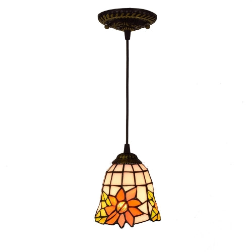 YWXLight 6 inch Sunflower Glass Chandelier Dining Room Kitchen Bedroom Hanging Light